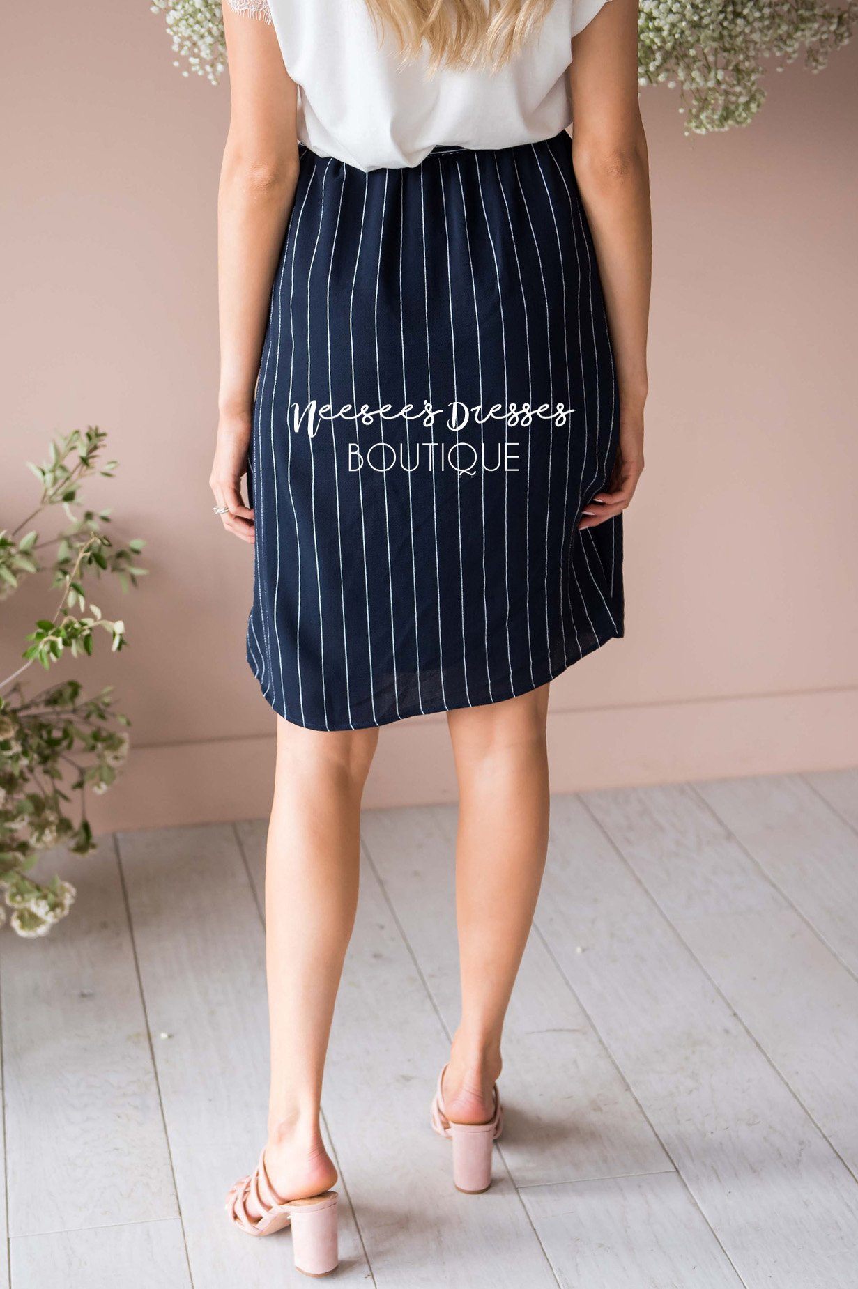 Pretty In Love Pinstripe Skirt