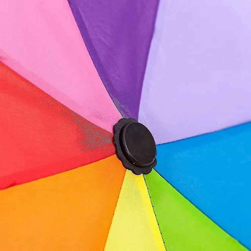 Liangnv Three Folding Flat Edge Rainbow Bumper Cloth Umbrella Sunshade Sun Umbrella Ladies Umbrella