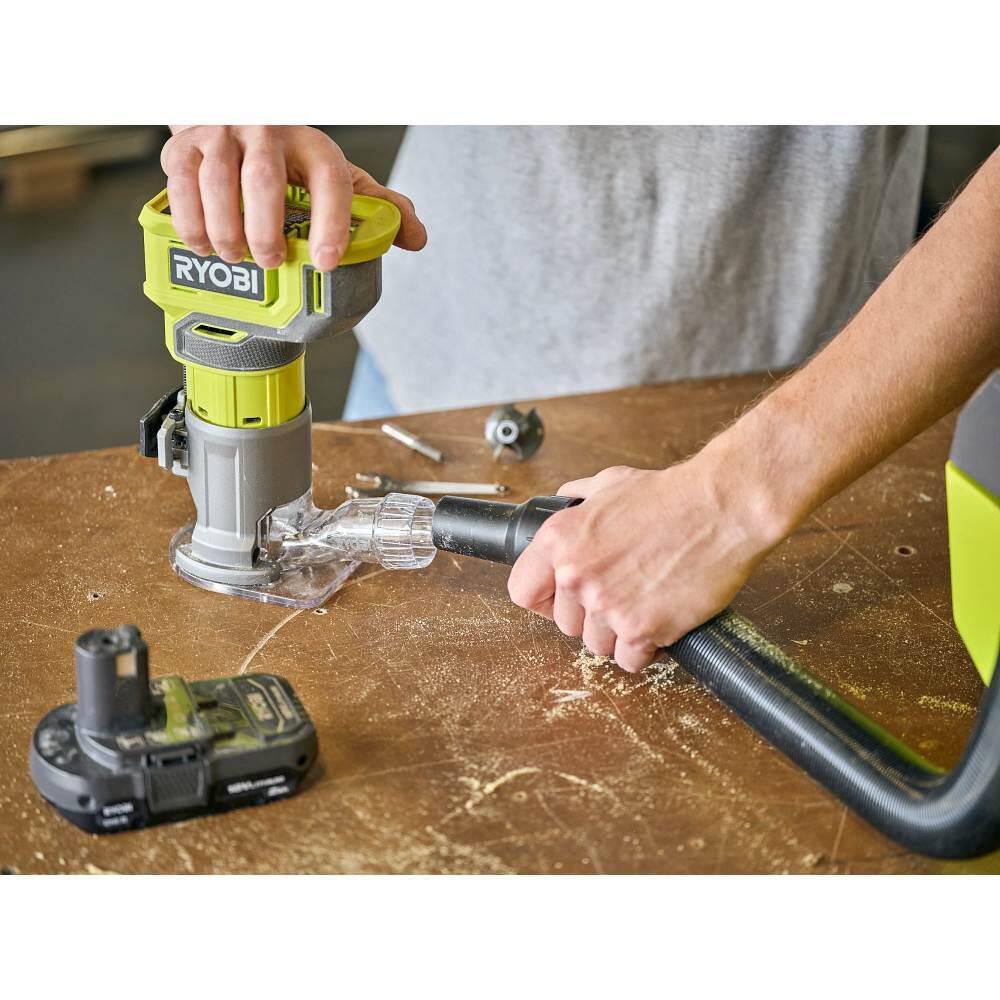 RYOBI ONE+ 18V Cordless Compact Fixed Base Router with FREE 2.0 Ah Battery PCL424B-PBP006