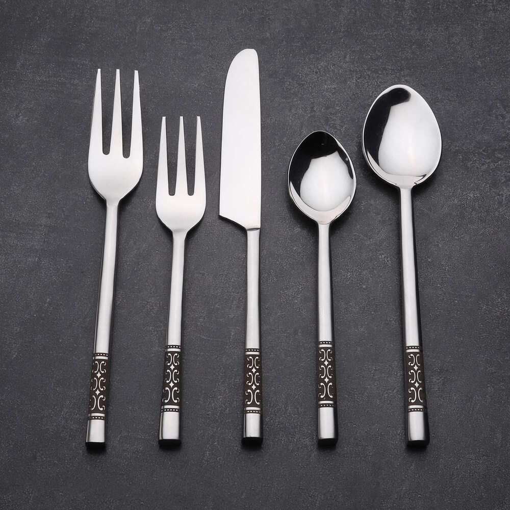 INOX Satin Pearl Etched Chantilly 5 Pc. Flatware Set   9\