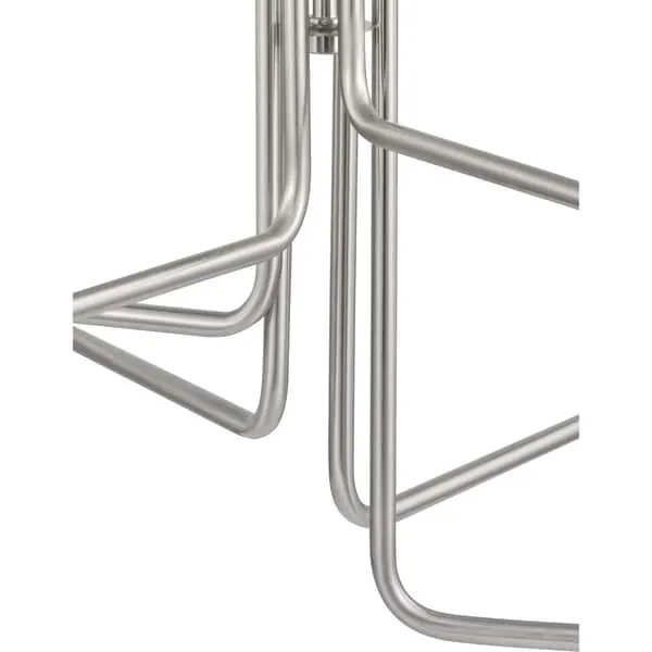 Rainey Collection 6-Light Brushed Nickel Clear Fluted Ribbed Glass Modern Chandelier Light - N/A