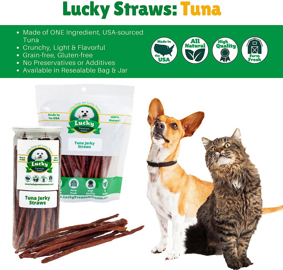 Lucky Premium Treats Tuna Jerky Straws Dog and Cat Treats