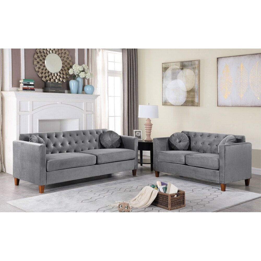 Lory velvet Kitts Classic Chesterfield Living room seat Loveseat and Sofa