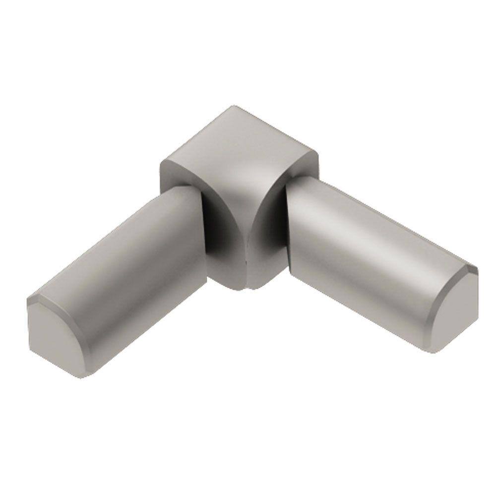 Schluter Systems Rondec Satin Nickel Anodized Aluminum 38 in. x 1 in. Metal 90 Degree Double-Leg Inside Corner I2LRO100AT