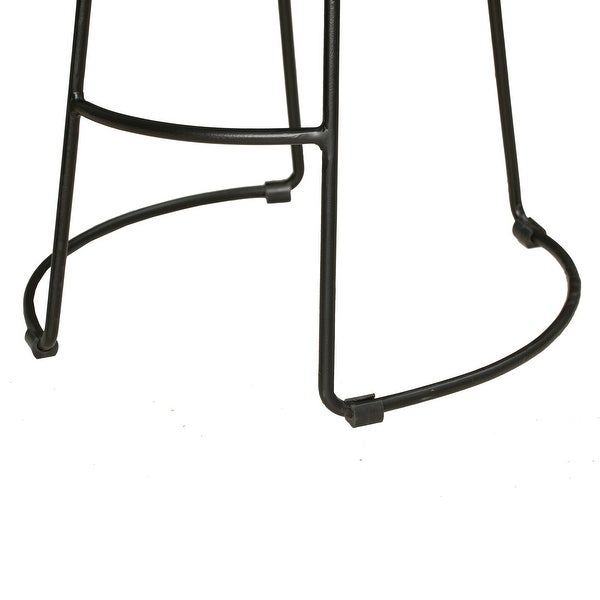 30 Inch Barstool with Curved Genuine Leather Seat and Tubular Frame， Tan Brown and Black