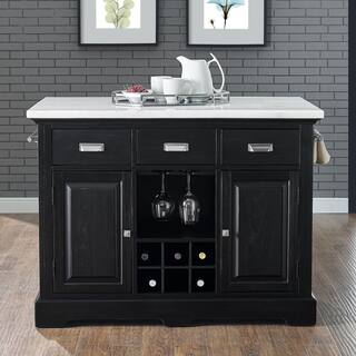 Steve Silver Aspen Ebony Kitchen Island Cart AS380CKTB