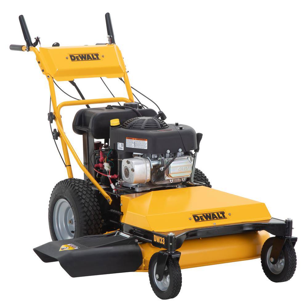 DEWALT DW33 33 in. 344 cc OHV Briggs and Stratton Electric Start Engine Wide-Area Gas Walk Behind Lawn Mower DXGMW33344R