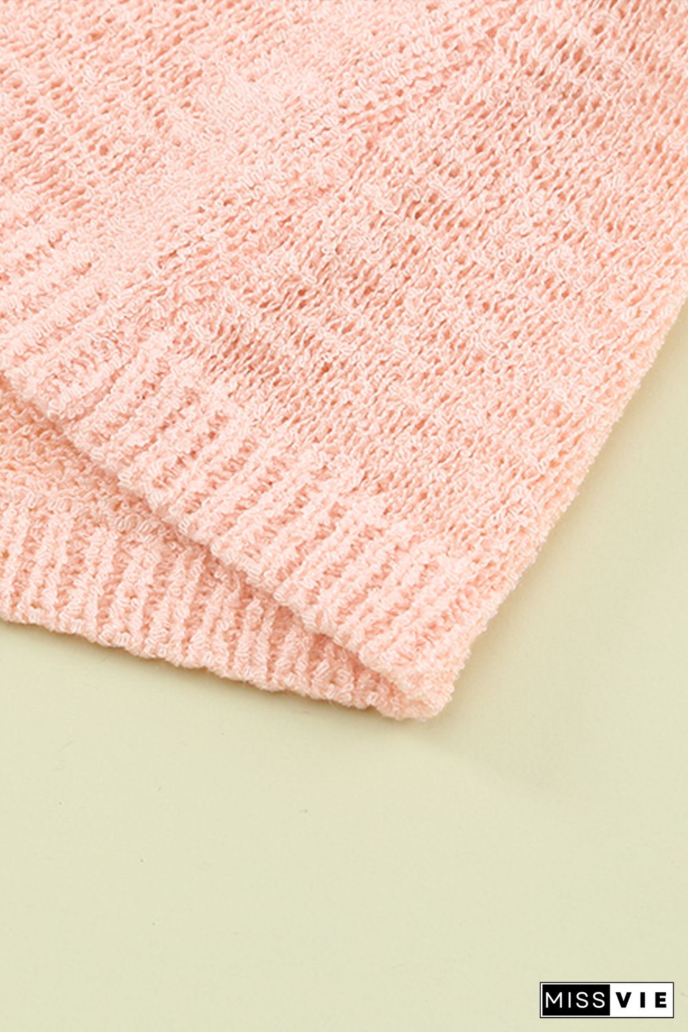 Pink Color Block Knitted Tank Top