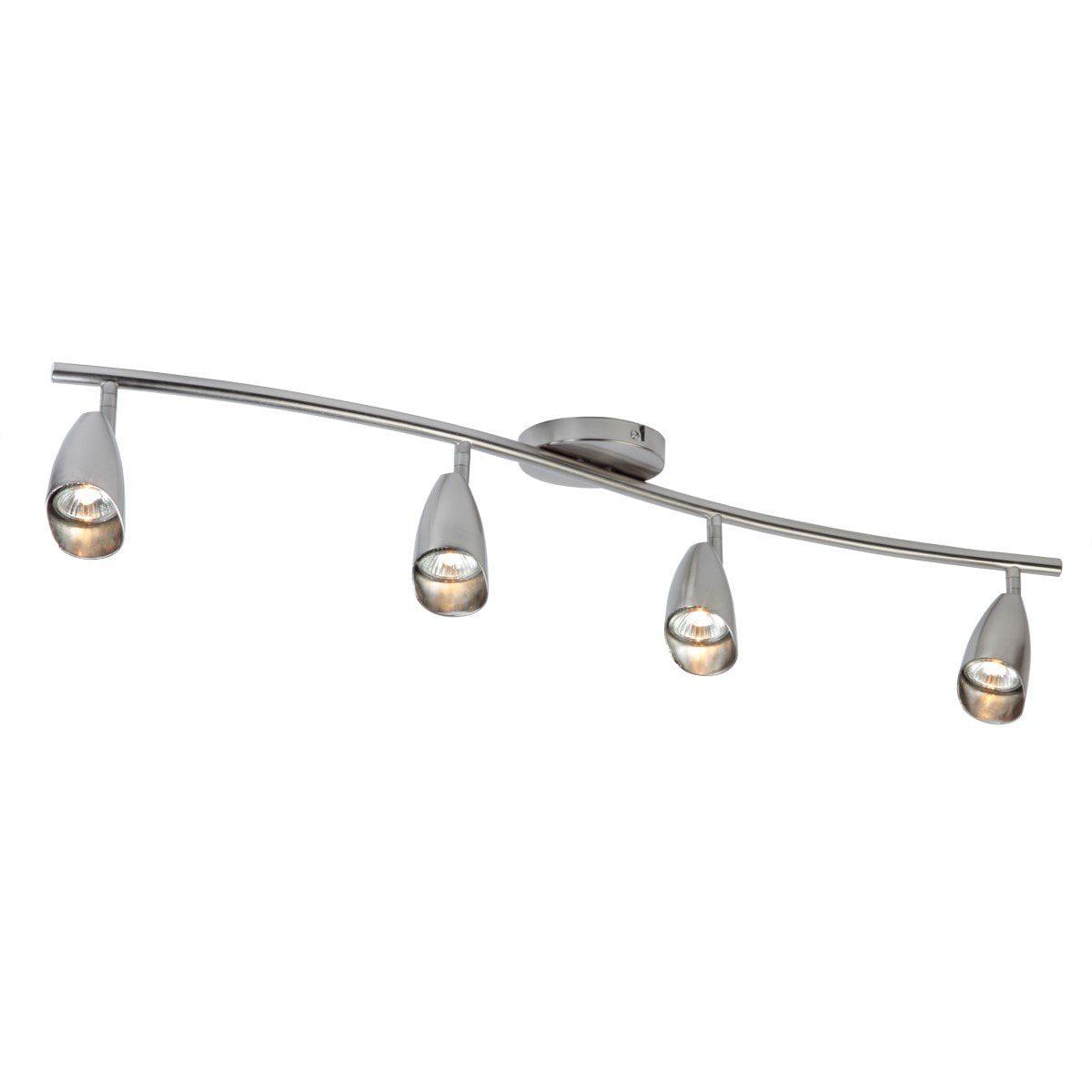 Globe Electric Grayson 4Light SShape Track Lighting Kit Brushed Steel Finish 4 Bulbs Included 59066  Crowdfused