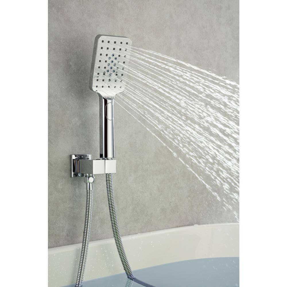 Mondawe Mondawell Waterfall Single-Handle 3-Spray High Pressure Tub and Shower Faucet in Chrome Valve Included MA-D97207CP