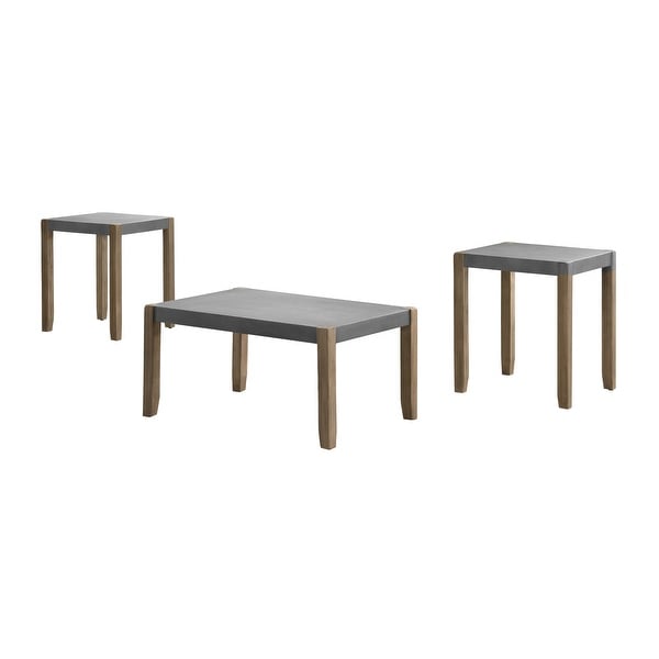 The Gray Barn Enchanted Acre 3-piece Faux Concrete and Wood Table Set