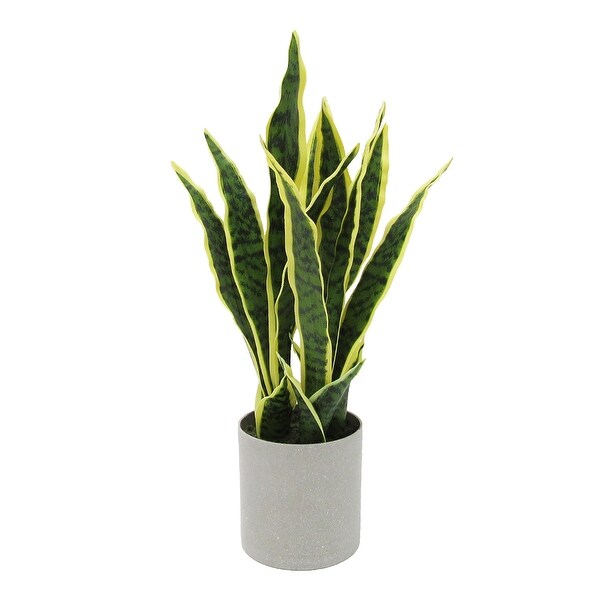 Artificial Sansevieria Snake Plant in Grey Pot