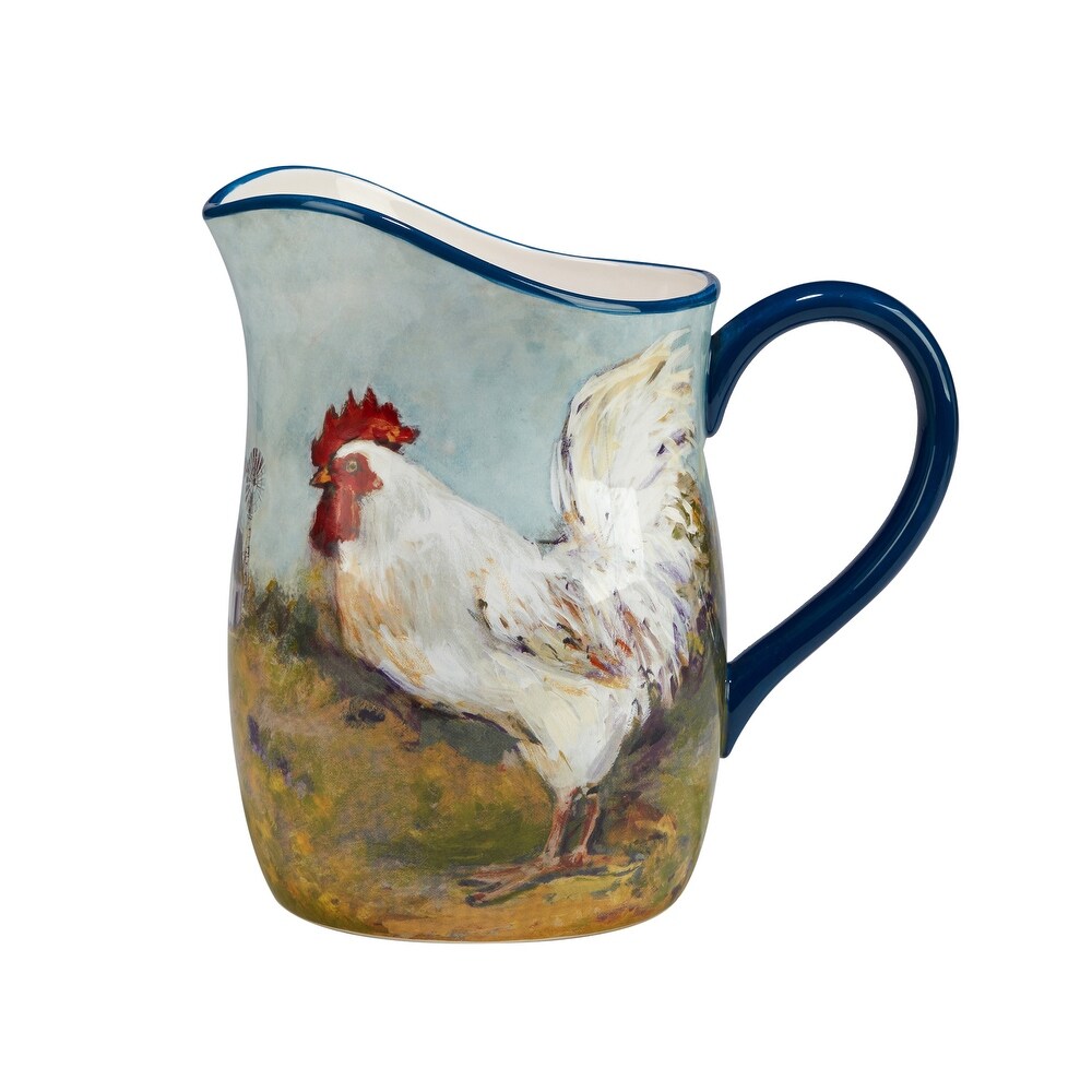 Certified International Rooster Meadow 96 oz. Pitcher   9.375\