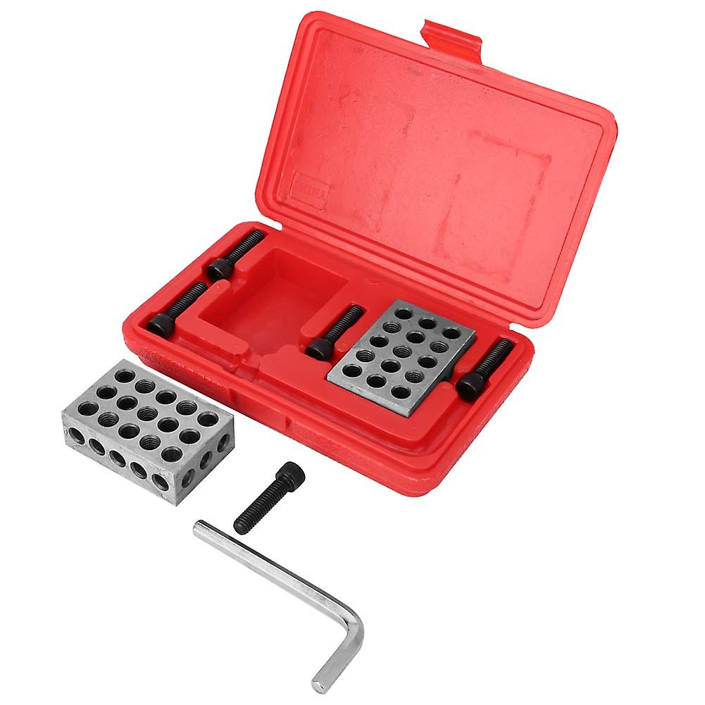 1-2-3 Block Precision Gauge Blocks Matched Milling Machinist 23 Holes With Screws Wrench Case