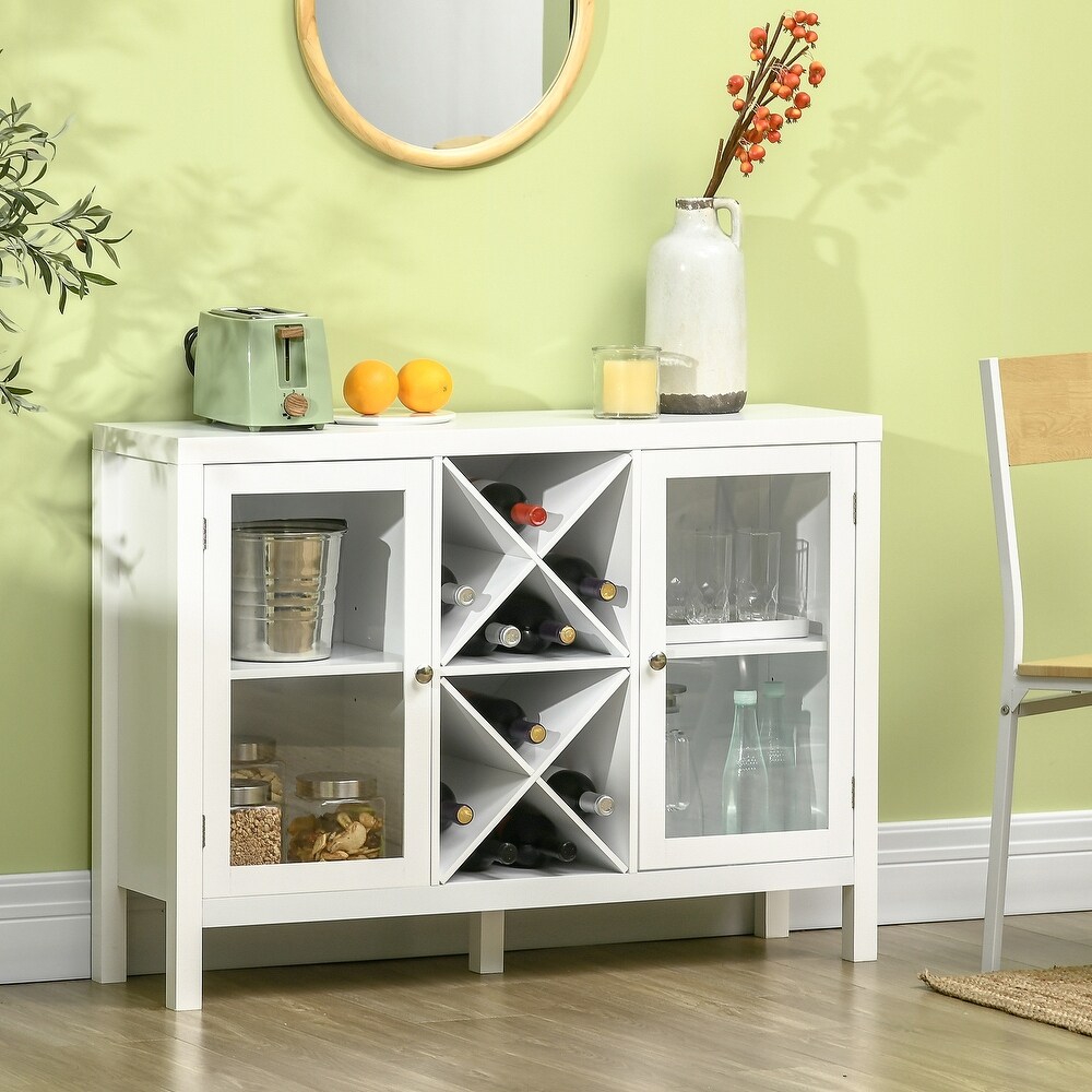 HOMCOM Modern Kitchen Sideboard  Buffet Table with Removable Wine Rack