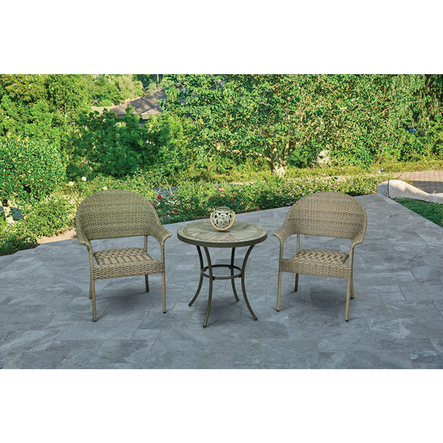 Living Accents Fairwood Gray Wicker Patio Dining Armchair