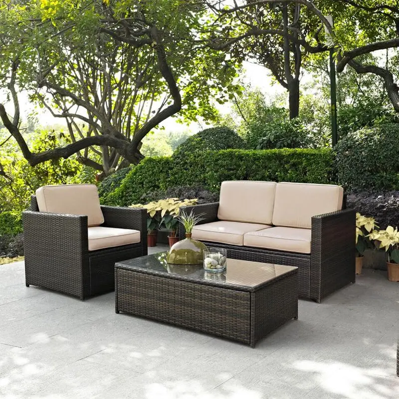 Palm Harbor Sand and Wicker 3 pc Patio Set