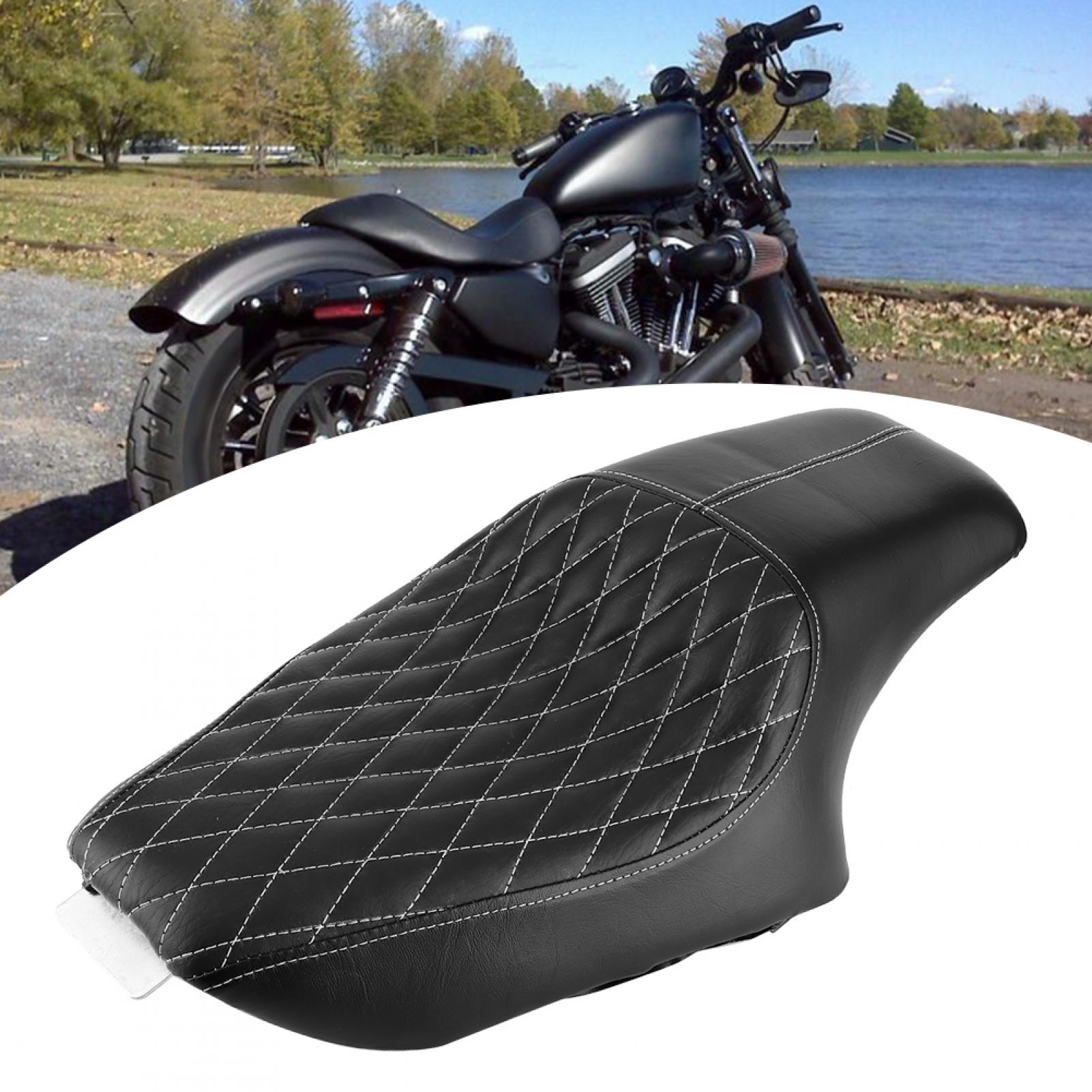 Two-up Seat Cushion Motorcycle Seat Bench Motorcycle Accessory Motorbike Seat Pad Driver Passenger Two Up Seat Cushion Motorcycle Parts Fit For XL Iron 883 1200 48Rhombus