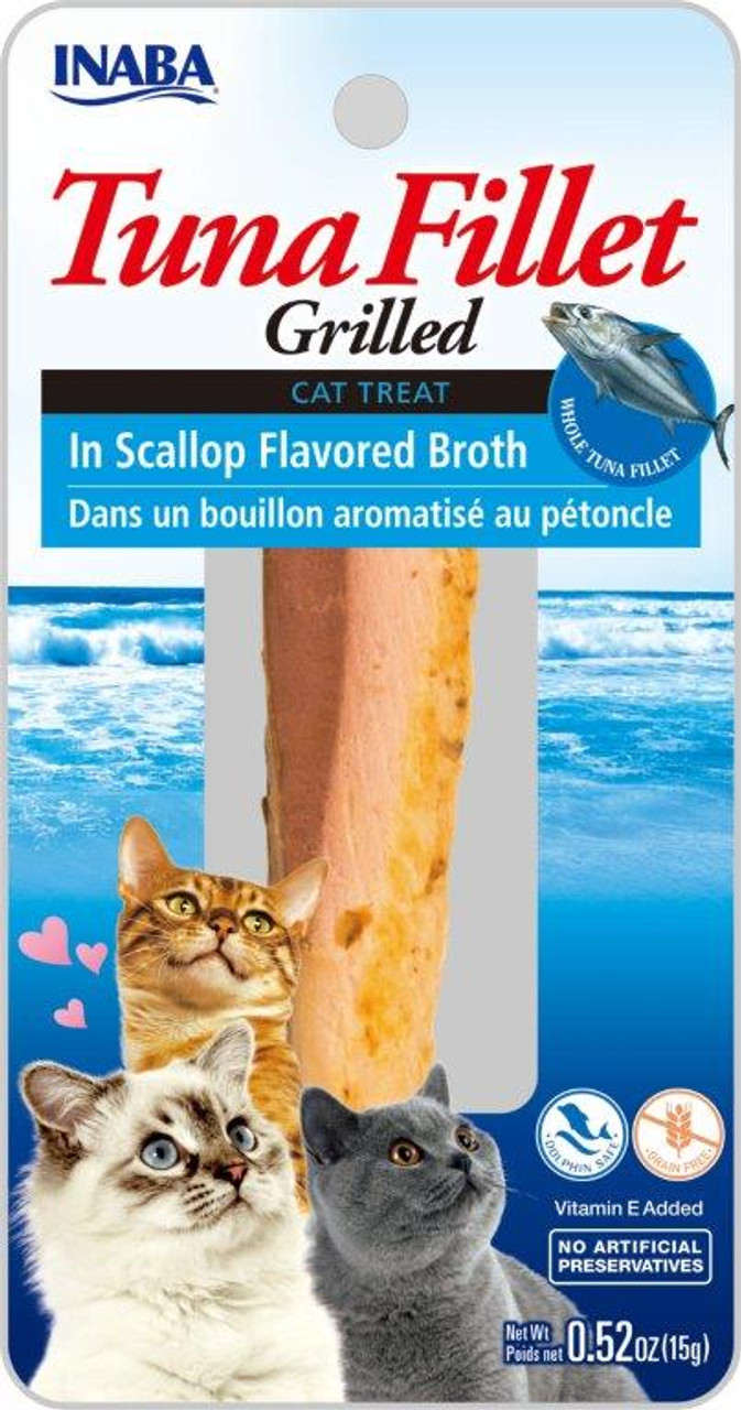 Inaba Ciao Grain Free Grilled Tuna Fillet in Scallop Flavored Broth Cat Treat 0.52oz