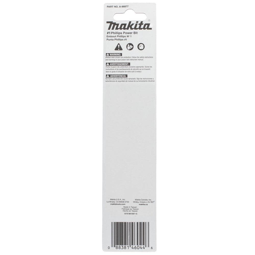 Makita Impact X #1 Phillips 6 Power Bit A-96877 from Makita