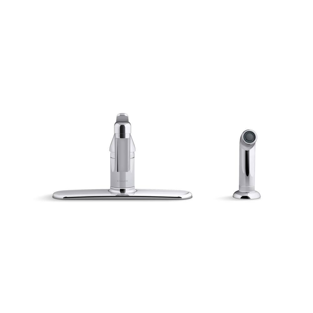 KOHLER Jolt Single Handle Standard Kitchen Faucet with Pull Out Spray Wand in Polished Chrome 30614-CP