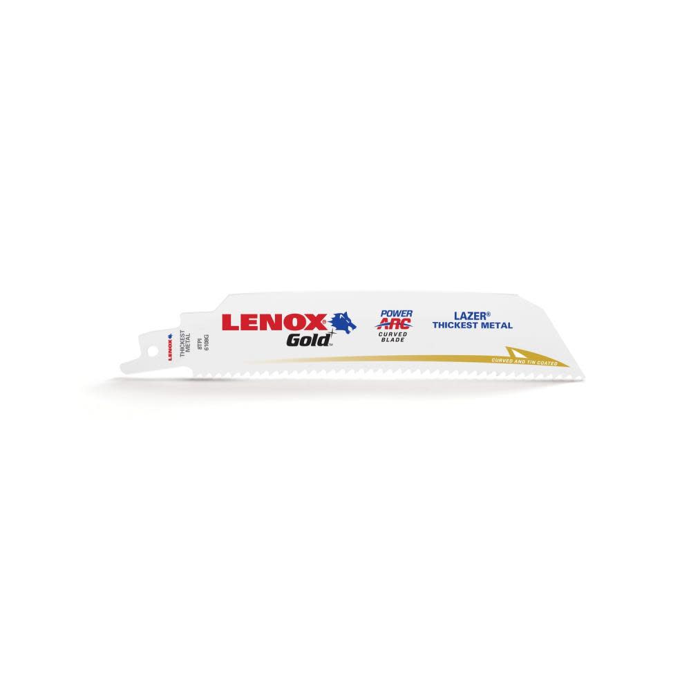 LENOX Recip Saw Blades GOLD 6108GR 6X1X042X8 5pk