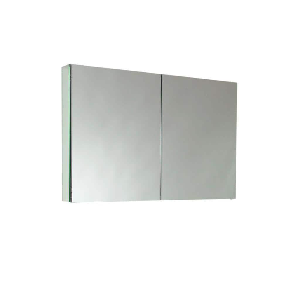 Fresca 40 in W x 26 in H x 5 in D Framed Recessed or SurfaceMount Bathroom Medicine Cabinet