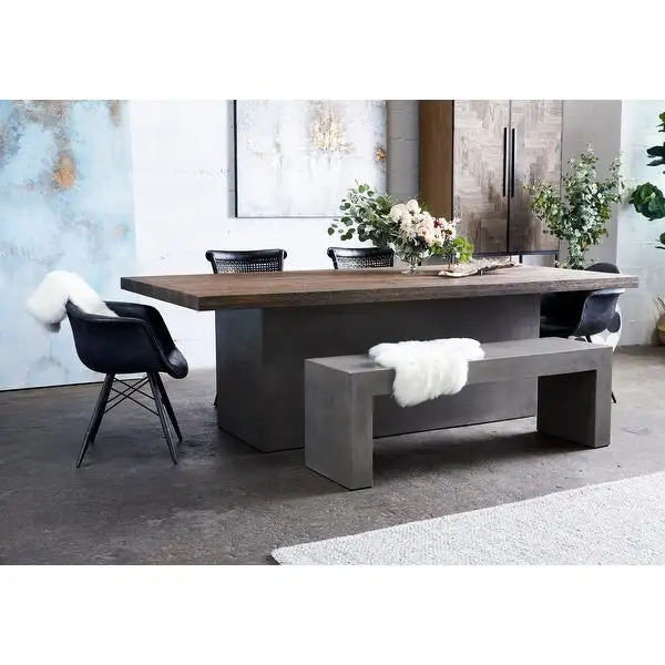 Aurelle Home Modern Outdoor Concrete Bench