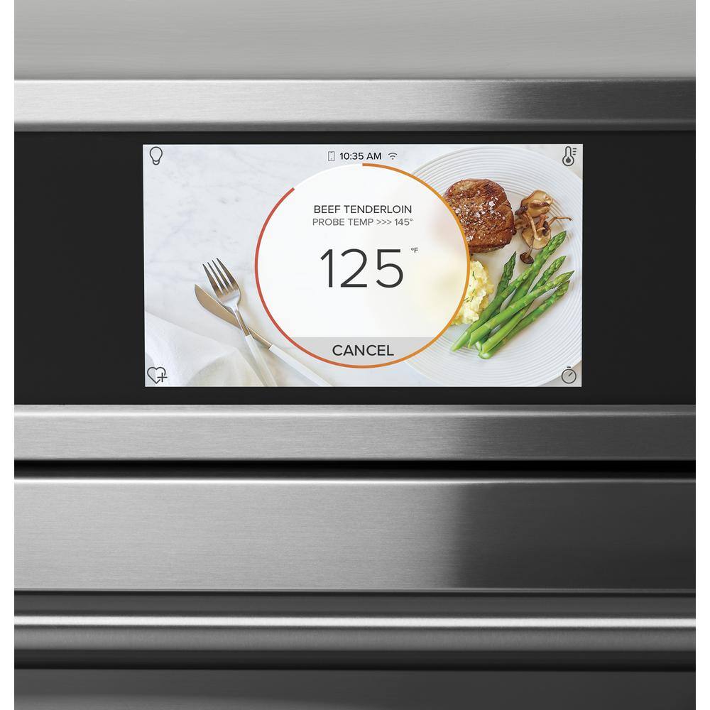 Cafe 27 in. Smart Single Electric Wall Oven in Stainless Steel with Convection Cooking CKS70DP2NS1