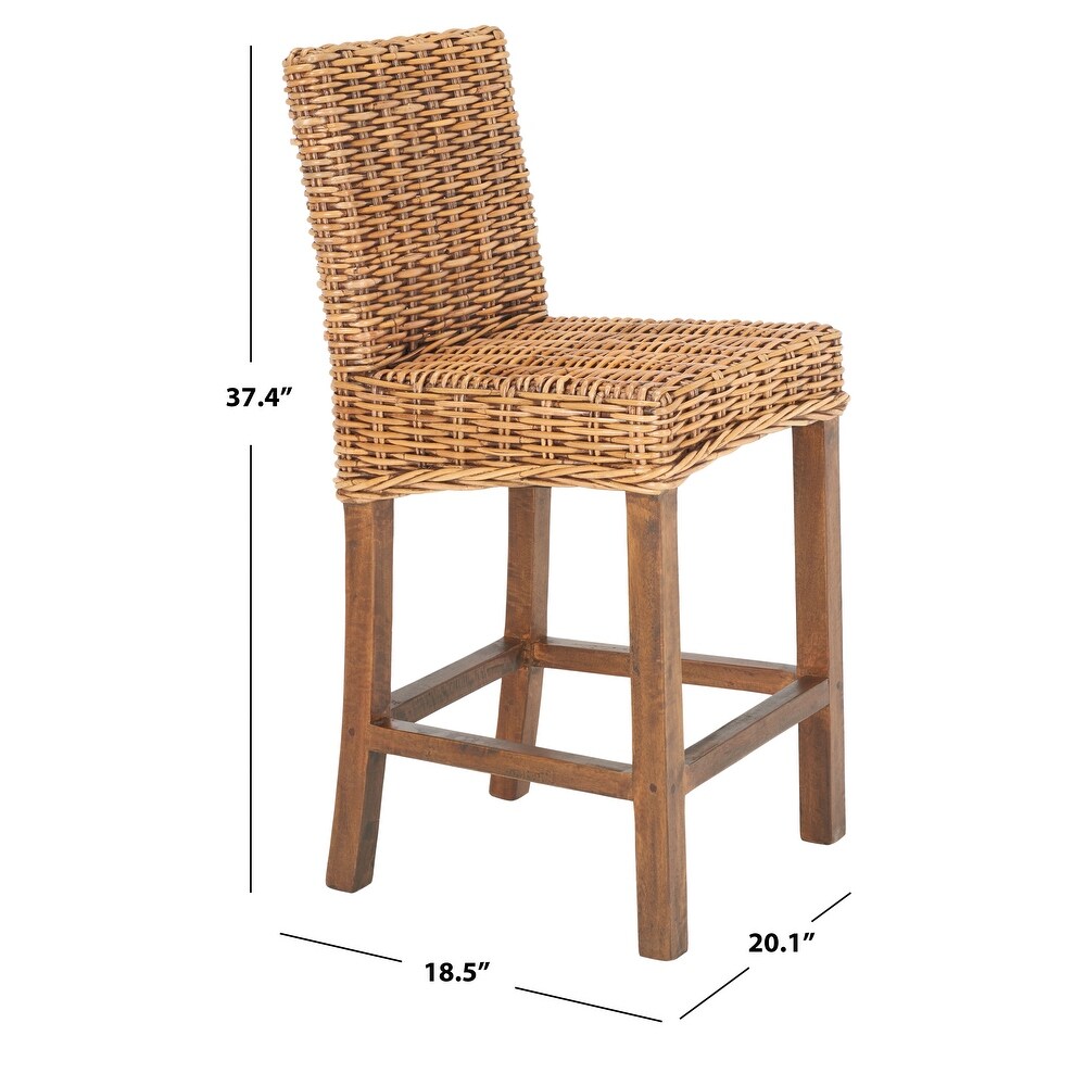 SAFAVIEH Tobie Rattan 23.6 inch Counter Stool