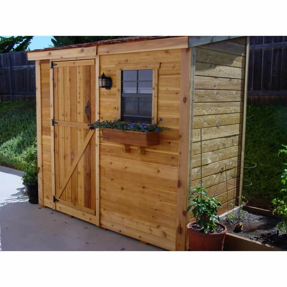 Outdoor Living Today Spacesaver 8 ft. x 4 ft. Western Red Cedar Single Door Shed SS84