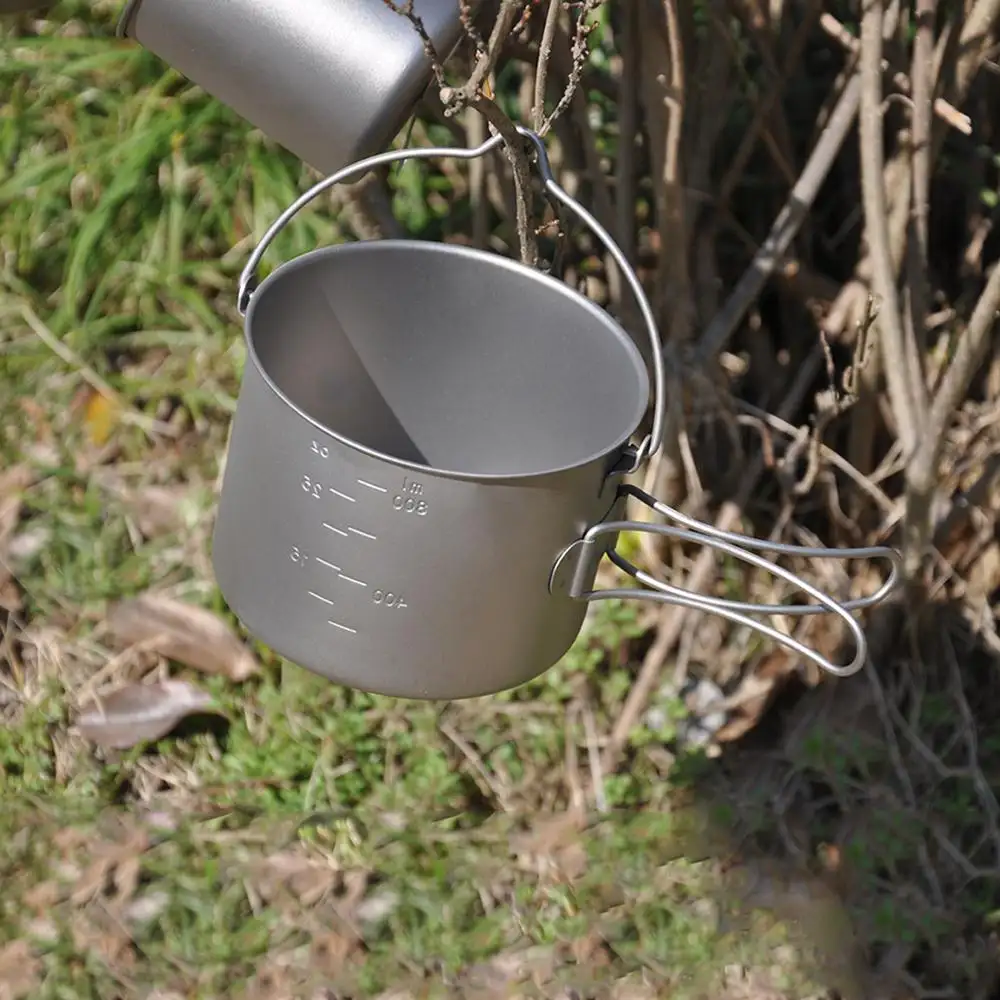 Outdoor activties Camping cup titanium outdoor cooking pot for hiking