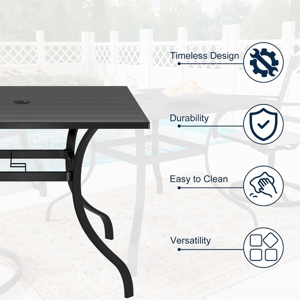 5 Pieces Patio Dining Set with Swivel Chairs