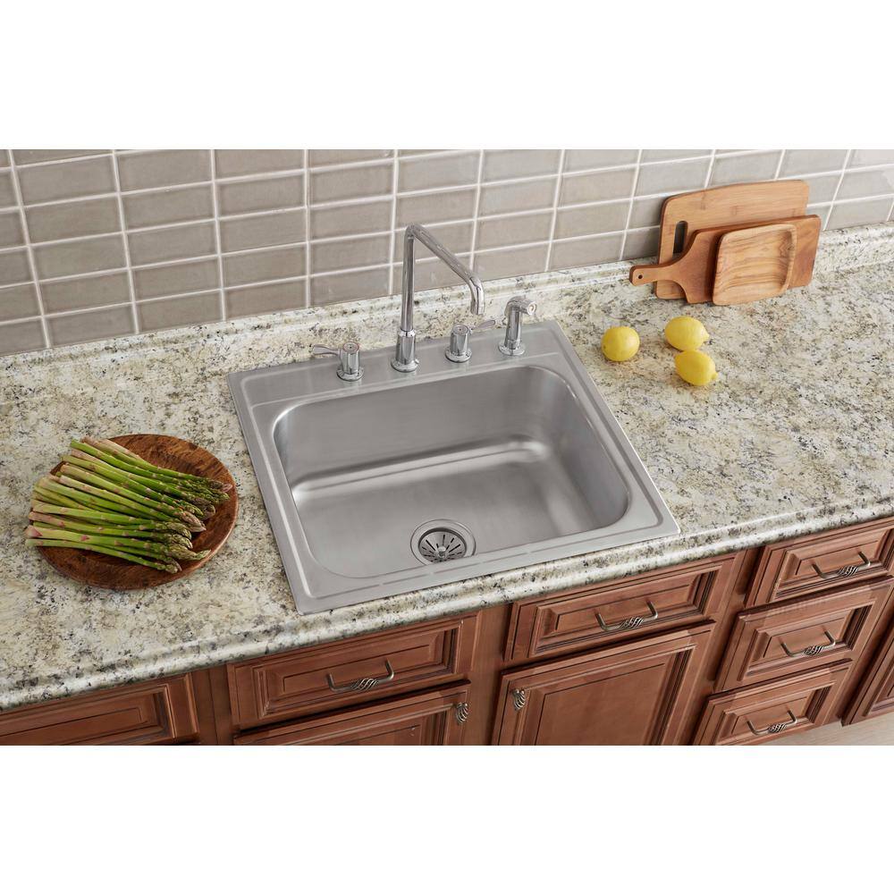 Elkay Pergola 25 in. Drop in Single Bowl Drop in 20 Gauge Stainless Steel Kitchen Sink HDSB252294