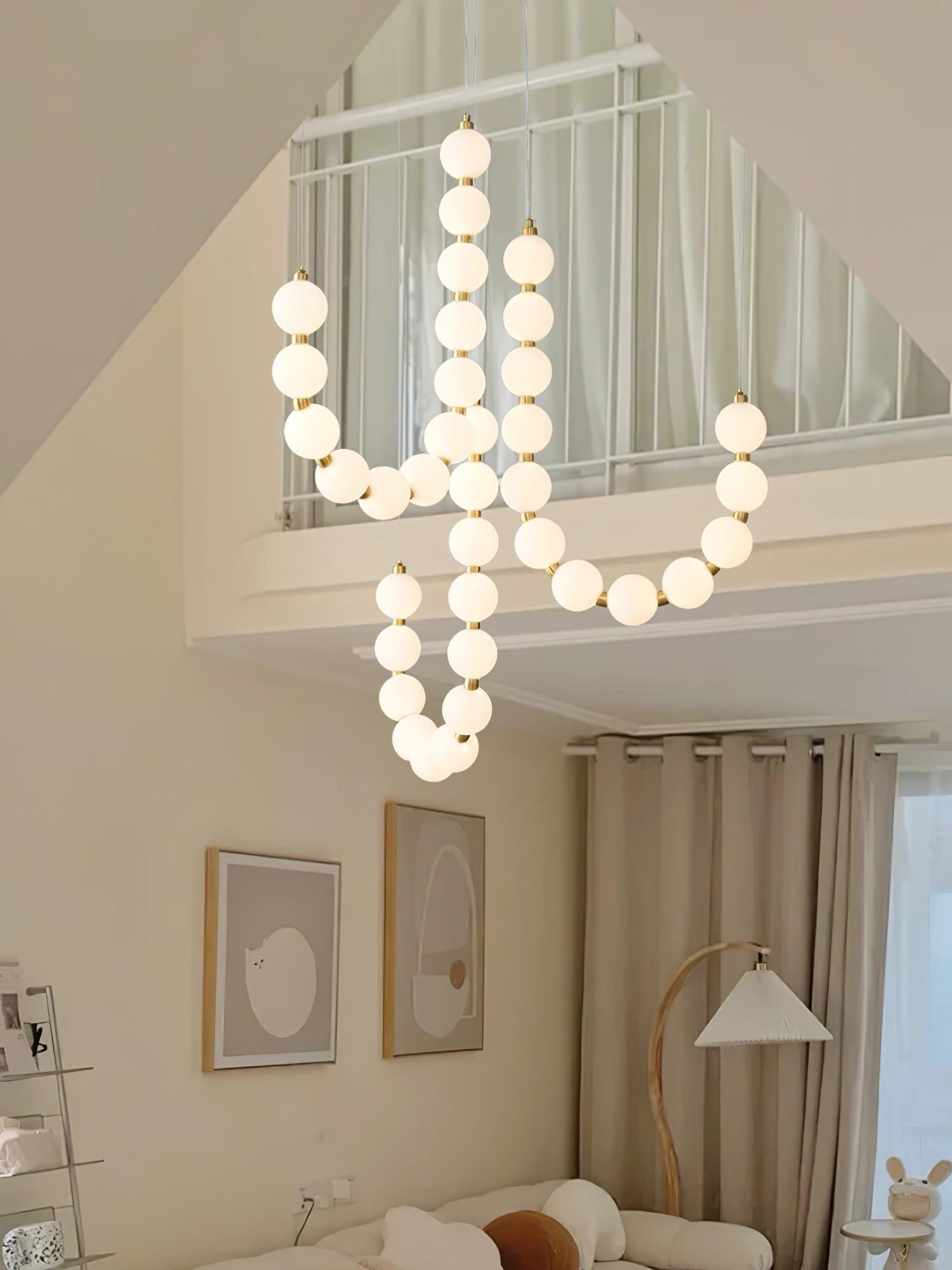 Glass Pearl Necklace Chandelier