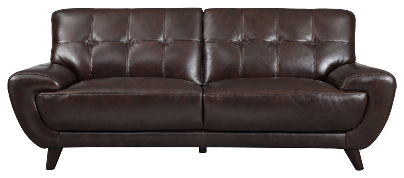 Nicole Leather Craft Sofa   Midcentury   Sofas   by KEMP INTERNATIONAL INC  Houzz