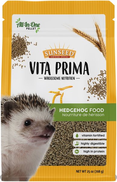 Sunseed Vita Prima High-Protein Poultry， Seafood and Mealworm Food Blend Vitamin-Fortified Hedgehog Food， 1.56-lb bag