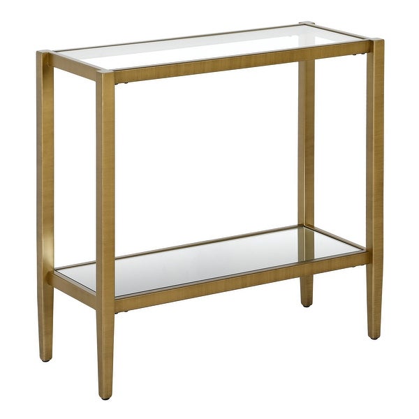 Hera 24'' Rectangular Side Table with Glass Shelf