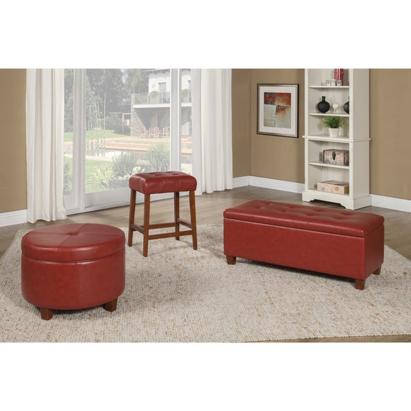 HomePop Tufted Faux Leather 24