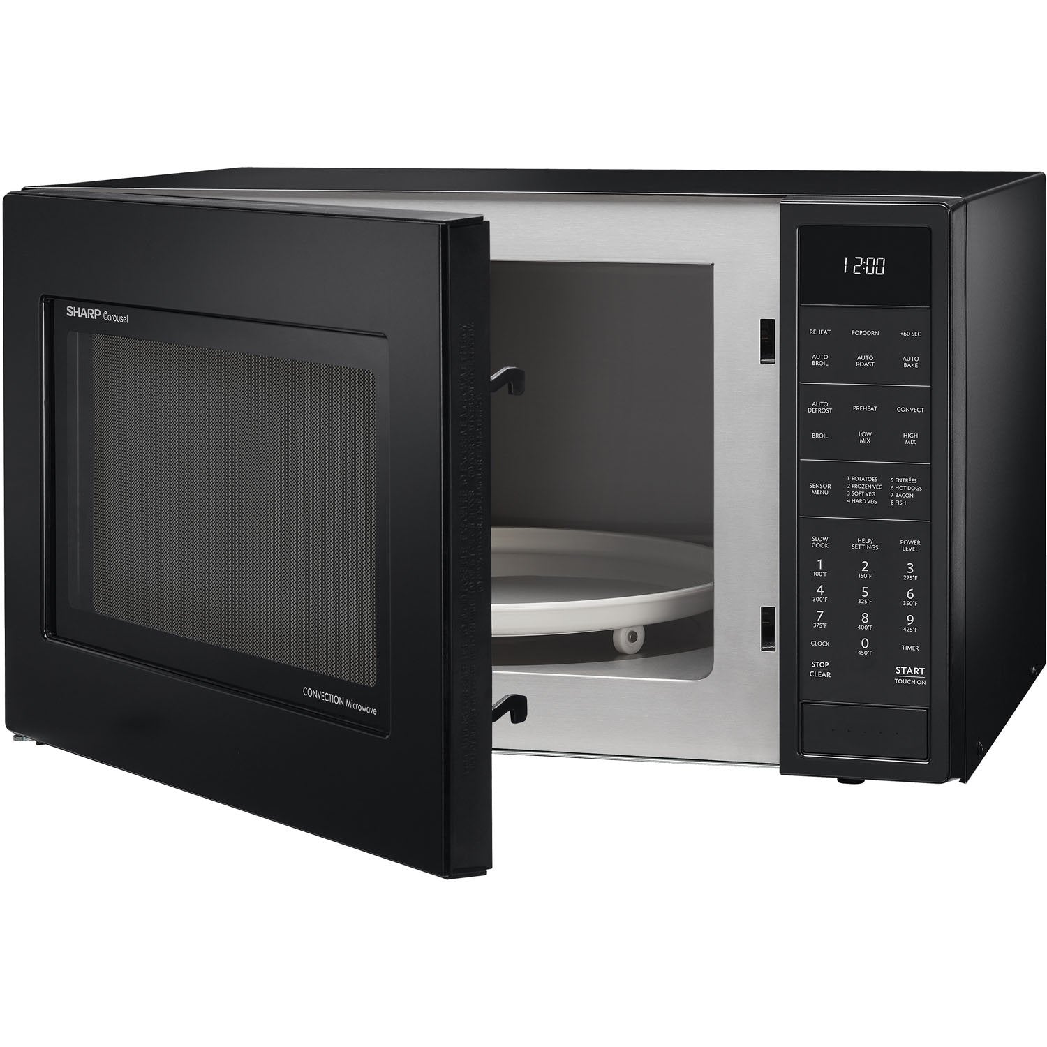 Restored Sharp SMC1585BB 1.5 CF 900W Matte Black Carousel Convection Microwave Oven (Refurbished)