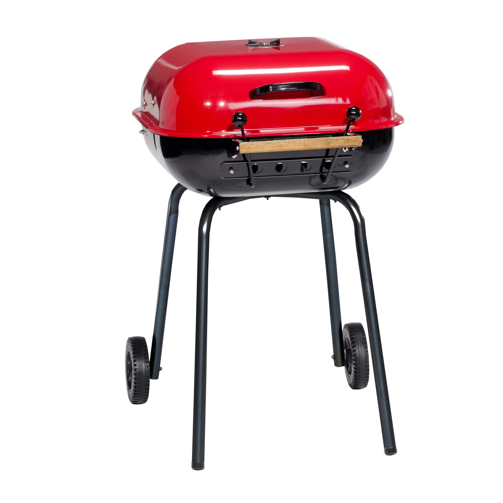 Americana Swinger 6 Position Charcoal Grill， Powder Paint/Red