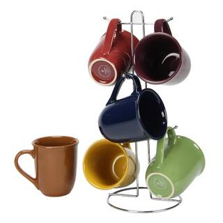 Gibson Home Cafe Amaretto Assorted Colors 15 oz. Mug Set (Set of 6) 98586707M