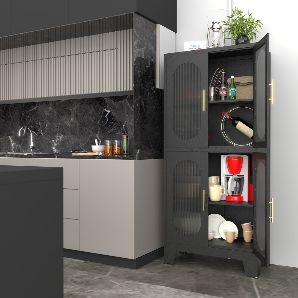 Metal Storage Cabinet with Doors and Shelves