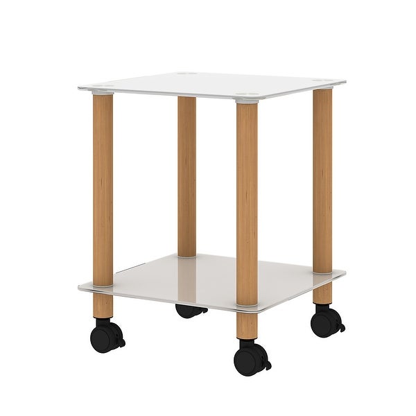 Modern 2-Tier Side Table with Storage Shelve