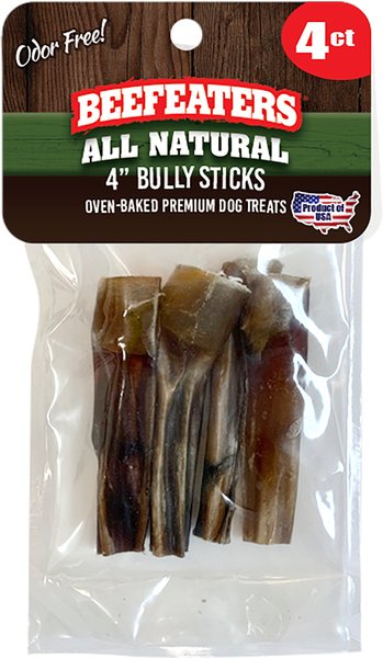 Beefeaters 4-in Dog Bully Sticks， 4 count