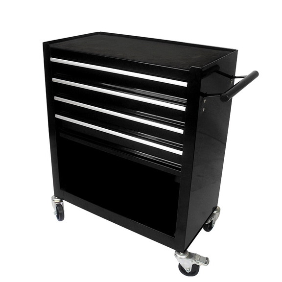 4 Drawers Multifunctional Tool Cart With Wheels Bl...