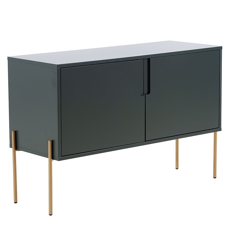 48 inch Wood Sideboard in Matte Green with Interior Shelves