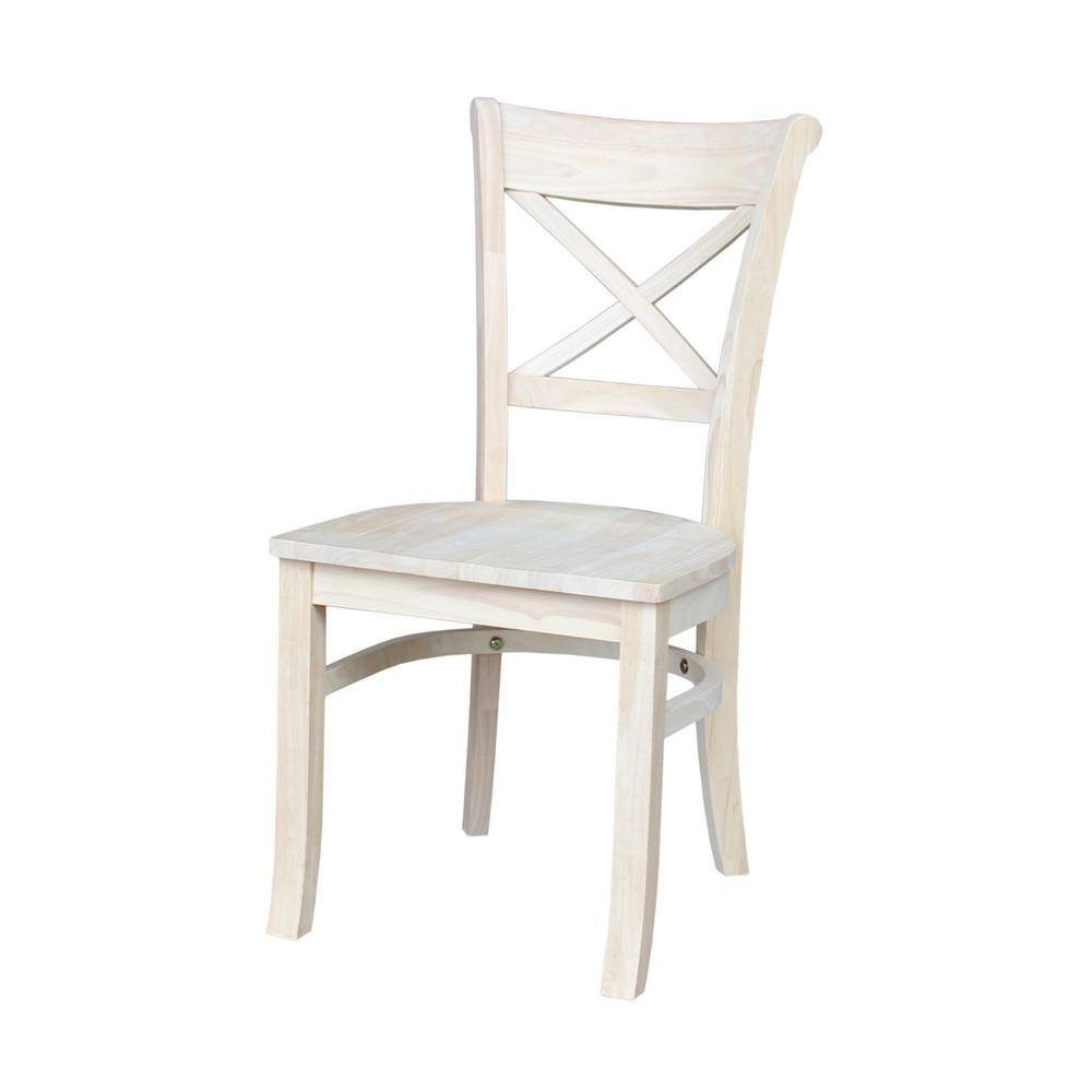 International Concepts Charlotte Unfinished Wood Side Chair (Set of 2) C-31P