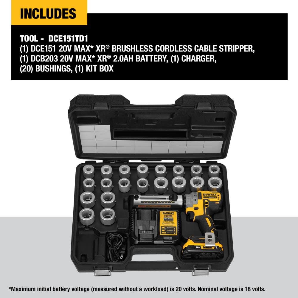 DEWALT 20V MAX XR Cordless Cable Stripper Kit DCE151TD1 from DEWALT