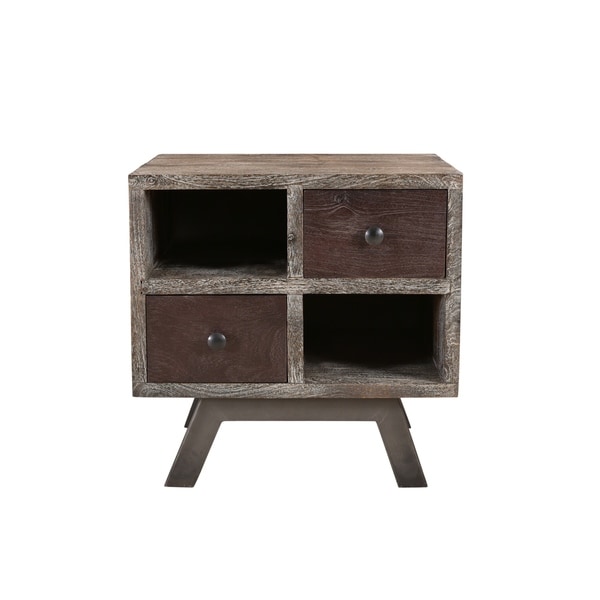 Frank Collection Grey Mango Wood End Table